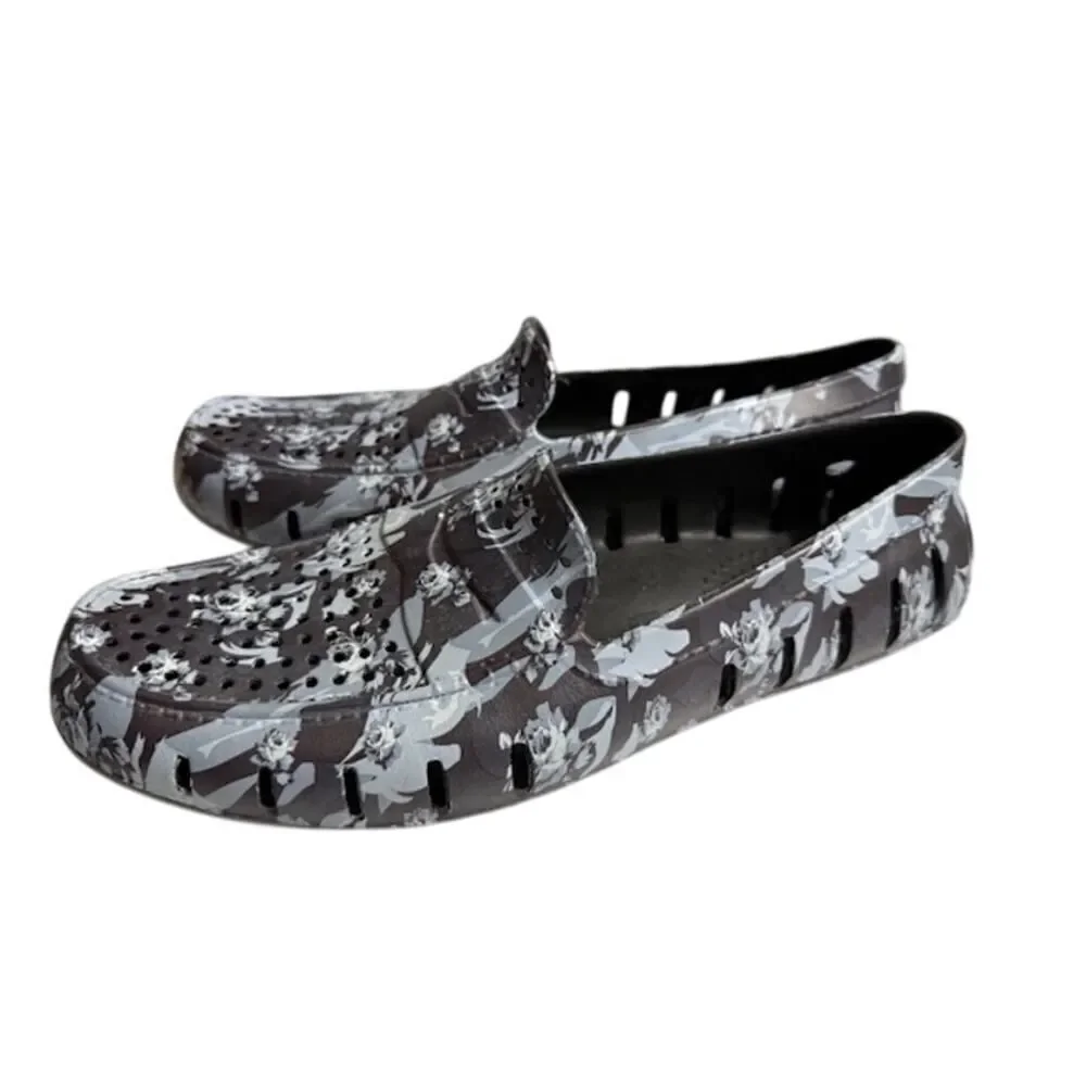 Floafers Country Club Driver Blue Floral Camo Mens Size 10 Casual Slip On Shoes